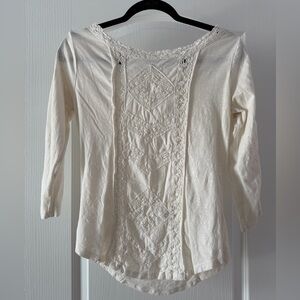 Free People Cream Lace Women's Blouse